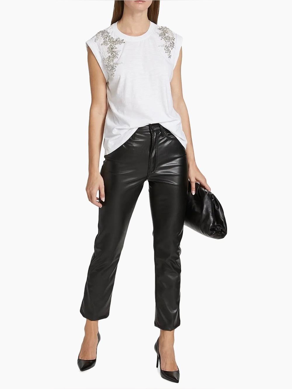 MOTHER High Waisted Rider Ankle Wax on Wax Off faux leather size 30 NWOT!